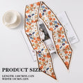 Giantree Satin Scarf for Women, Exquisite Printed Double Layer Headscarf Beveled Small Scarf Beach Head Scarves Wraps Scarf for Hair Wrapping at Night Handbag Accessories 55.11"x5.12" (Style 1)