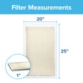 Filtrete 20x25x1 AC Furnace Air Filter, MERV 5, MPR 300, Capture Unwanted Particles, 3-Month Pleated 1-Inch Electrostatic Air Cleaning Filter, 6-Pack (Actual Size19.69x24.69x0.81 in)