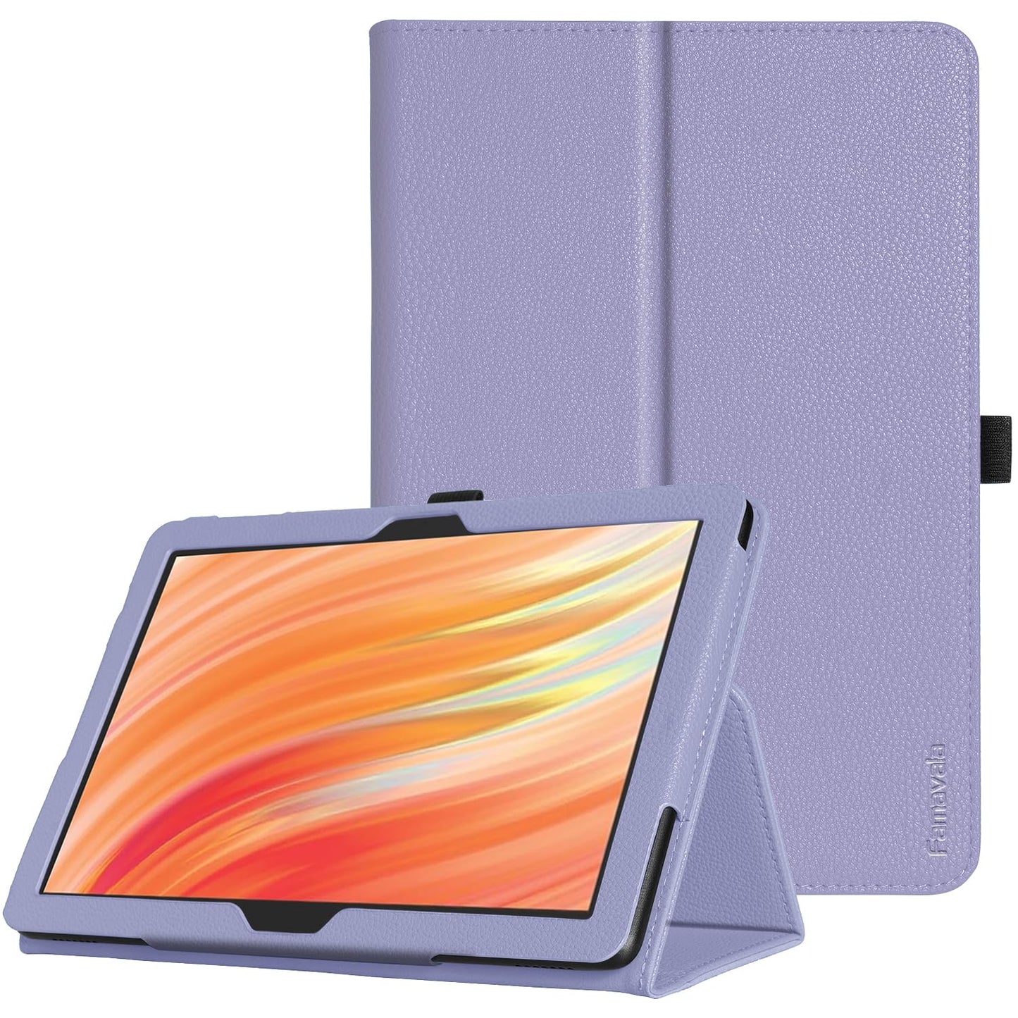 Famavala Folio Case Cover for 10.1"-inch Fire HD 10 Tablet (13th / 11th Generation, 2023/2021 Release), with Auto Wake/Sleep, Compatible with Alcatel/TCL K10 10.1" Tab (Lilac)