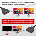 HDMI Splitter Cables Male 1080P to Dual HDMI Female 1 to 2 Way HDMI Splitter Adapter Cable for HDTV HD, LED, LCD, TV, Support Two TVs at The Same Time