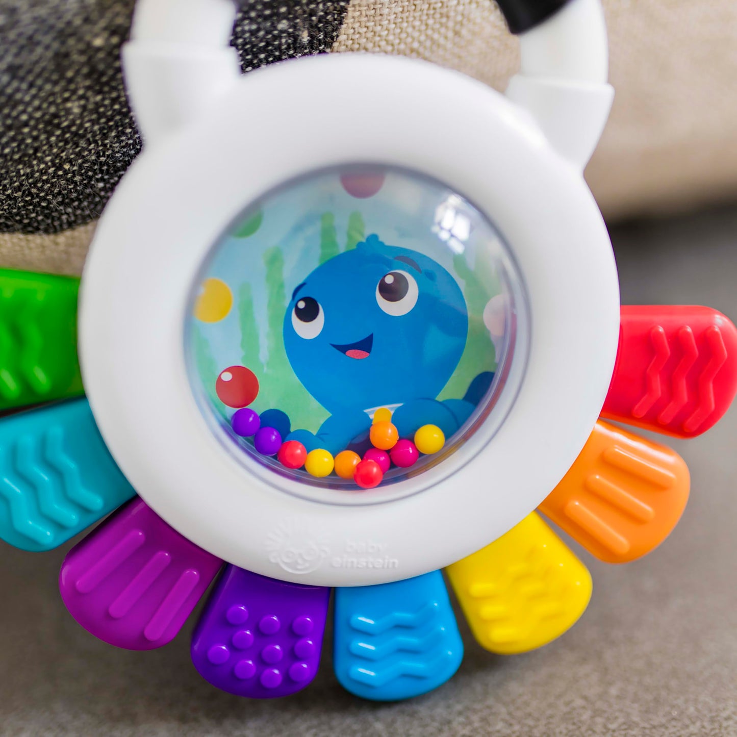 Baby Einstein Outstanding Opus The Octopus Sensory Rattle & Teether Multi-Use Toy, BPA Free & Chillable, 3 Months & up, Multicolored