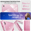 INFILAND Case for Galaxy Tab A9 Plus 5G, Glitter Cover with Sparkly Clear Back for Samsung Galaxy Tablet A9+/A9 Plus 11 Inch 2023 Model (SM-X210/X216/X218)[Auto Wake/Sleep] for Girls Kids Pink