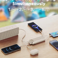 Portable Charger with Built in Cables, Portable Charger with Cords Wires Slim 10000mAh Travel Essentials Battery Pack 6 Outputs 3A Fast Charging Power Bank for iPhone Samsung Pixel LG Moto iPad