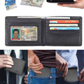 Wallet for Men, Premium Classic Mens Wallet Minimalist Slim Bifold Wallet, RFID Blocking Wallet with 10 Credit Card, 2 ID Window and 2 Cash Slots, Leather Compact Wallet, Front Pocket Card Holder