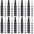 Hanaive - 20 lazos elásticos para el pelo con forma de fútbol, ​​cintas sin arrugas, accesorios de fiesta para niñas, mujeres y miembros del equipo (blanco y negro)