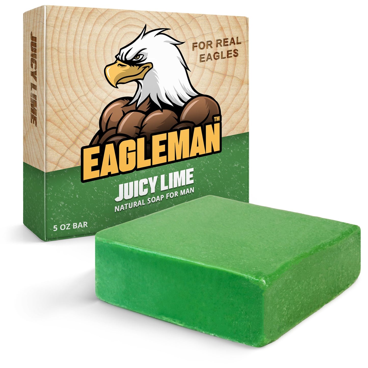 velona EAGLEMAN Natural Soap Bar for Men - 5 oz | Cold Process Soap Made from Natural Oils | No Harsh Chemicals | Moisturizing Cleanser | Cool Glacier + Juicy Lime (2 Pack)