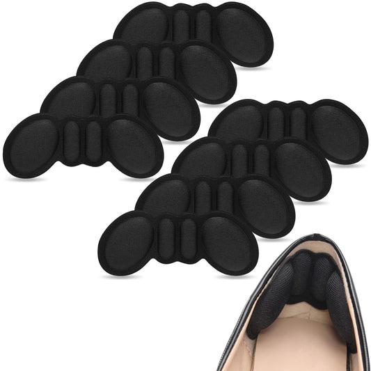 4 Pairs Heel Pads for Shoes Too Big, Heel Inserts Liners for Women Men Loose Shoes, Heel Cushions for Pain Relief Reducing Blisters Rubbing (Black)