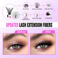 Pawotence Lash Extension Kit DIY 280pcs Lash Clusters Eyelash Extension Kit, 9-16mm 30D 40D Individual Lashes Kit with Lash Bond and Seal, Lash Tweezers for Self Use (30D&40D, 0.07D, 9-16mm, Kit)