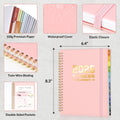 2025 Fitness Workout Journal Planner for Men & Women, from JAN 2025 - DEC 2025 Exercise Planner, 6.4" x 8.3" Fitness Tracker Journal Essentials for Goals, Tracking, Gifts with PVC Plastic Cover, Pink