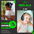 UKELALA Green Wired Headphones for Boys Portable On Ear Youth Headphones for School Airplane Travel Lightweight Portable Compatible with Pad Computer Laptop for Adults Student Children Girls Kids