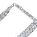 Crystal Bling License Plate Frames for Women - 1 Pack Handcrafted Acrylic Bedazzled Cover, Clear Crystal Stainless Steel Girly Queen Sparkle License Plate Frame Cute Diamond Shiny Black Sparkly Cover