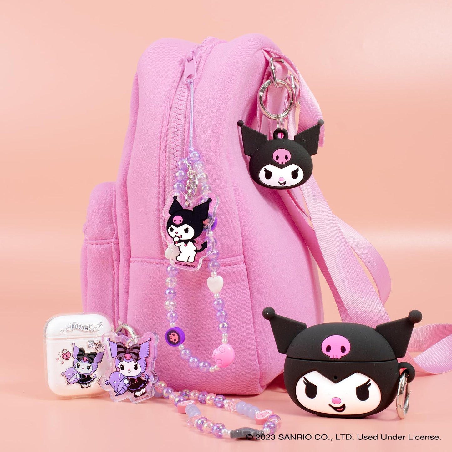 iFace Hello Kitty and Friends Beaded Wristlet Universal Phone Charm Strap - Cute Wrist Chain Lanyard Aesthetic Decor Strap for Cell Phone Camera Keys AirPods Keychains – Kuromi