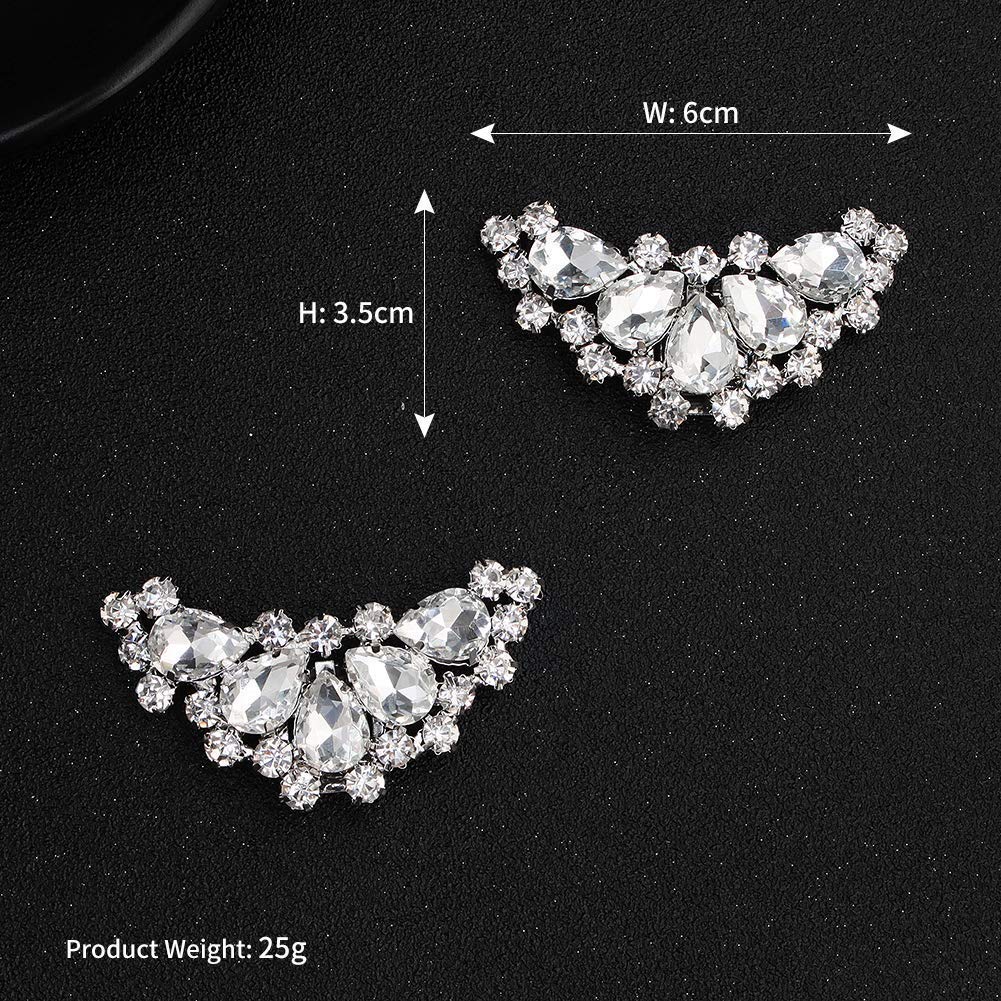 Uongeod HJYHYN Silver Shoe Clips Shoes Jewelry Decoration Crystal Shoe Buckle for Wedding party