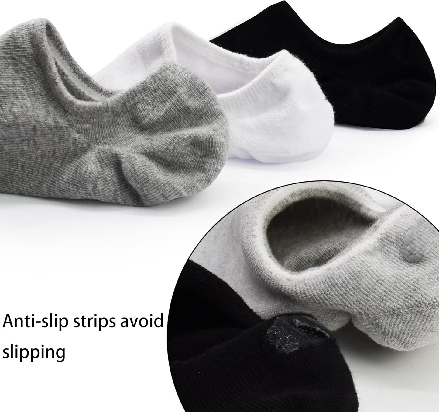 Chaussettes invisibles pour hommes 12 paires de chaussettes courtes invisibles à coupe basse avec doublure en coton Chaussettes décontractées pour hommes 6-12 