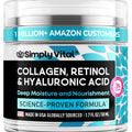 SimplyVital Collagen, Retinol & Hyaluronic Acid Cream - Anti-Aging Face Moisturizer for Face, Neck & Décolleté - Made in USA, Daily Moisturizer Face Cream - 1.7 fl.oz.