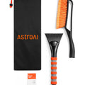 AstroAI 27" Snow Brush and Ice Scrapers for Car Windshield, Detachable Snow Scrapers with Ergonomic Foam Grip for Cars, Trucks, SUVs (Heavy Duty ABS, PVC Brush, Orange)