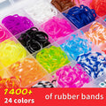 XKDOUS 24 Colors Rubber Band Bracelet Kit, Loom Bracelet Making Kit for Art and Craft, Rubberband Bracelets kit for Kids Ages 6+