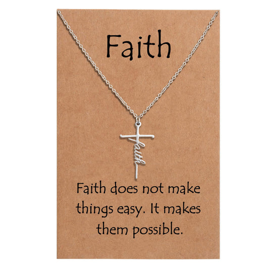 RAYSTAR Gifts for Women Faith Cross Necklace for Women Christian Jewelry Necklace Birthday Gifts for Women Mom Wife