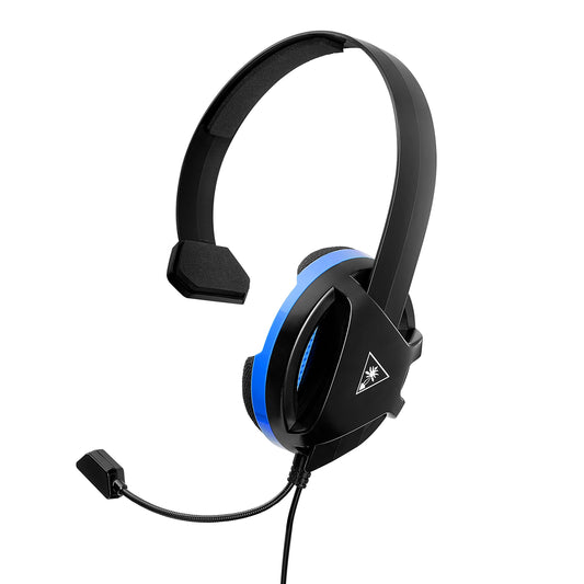 Casque PlayStation Turtle Beach Recon Chat – PS5, PS4, Xbox Series X|S, Xbox One, Nintendo Switch, mobile et PC avec 3,5 mm – Compatible avec les lunettes, micro haute sensibilité – Noir/Bleu