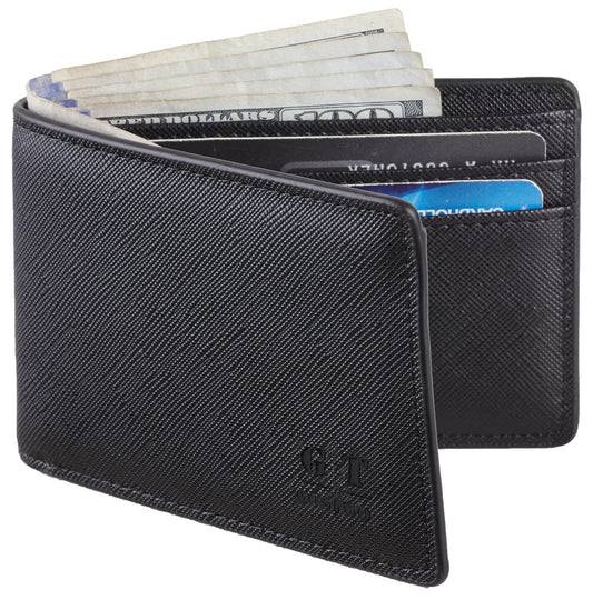 Gostwo Slim Wallet for Men Minimalist Leather ID Window Front Pocket Bifold Wallet