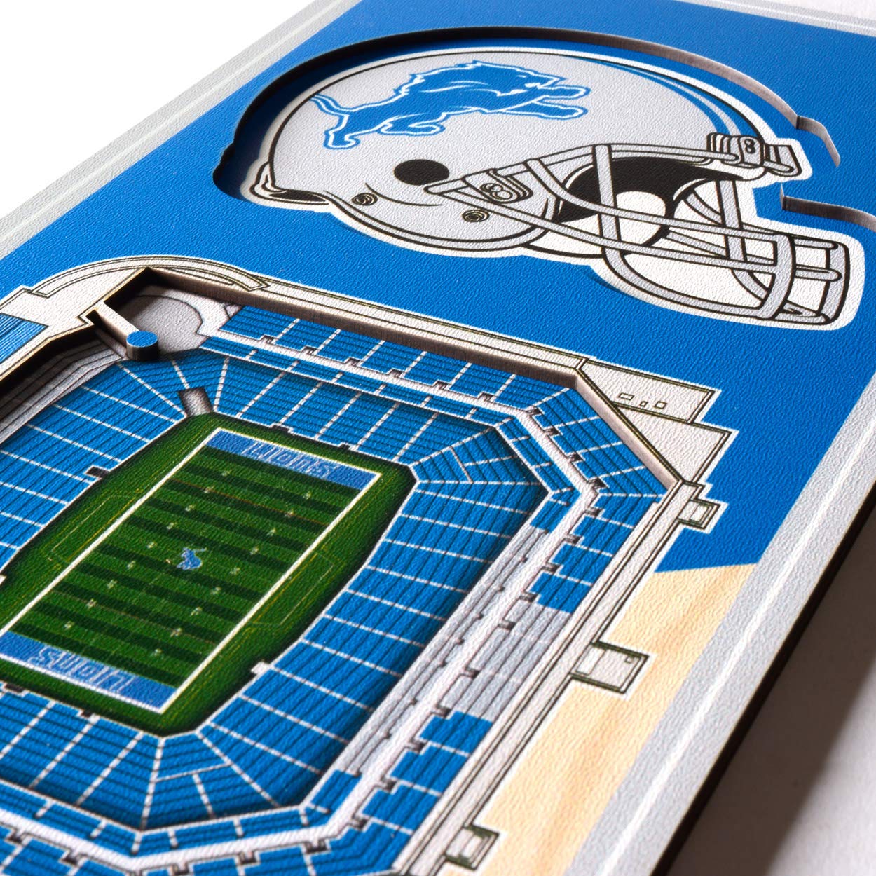 Banner de estadio de los Detroit Lions de la NFL en 3D de YouTheFan de 6 x 19 pulgadas - Ford Field