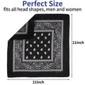 6 Pack Pure Cotton Bandana, Multi-Purpose Square Handkerchief, Face Mask headband for Men and Women (Multi Color)