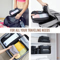 Veken 8 Set Packing Cubes for Suitcases, Travel Essentials for Carry on, Luggage Organizer Bags Set for Travel Accessories in 4 Sizes (Extra Large, Large, Medium, Small), Black