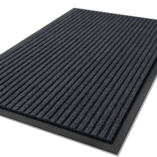 Tapis de porte d'entrée Yimobra pour intérieur et extérieur, 100 % imperméable, toutes saisons, toutes saisons, tapis de bienvenue, entrée extérieure, antidérapant, profil bas, tapis de sol robuste pour porche, patio, 29,5 x 17, gris