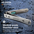 MR.GREEN Nail Clippers Curved Blades Fingernail Cut Nippers Manicure Scissors Stainless Steel Pedicure Tools (Medium)