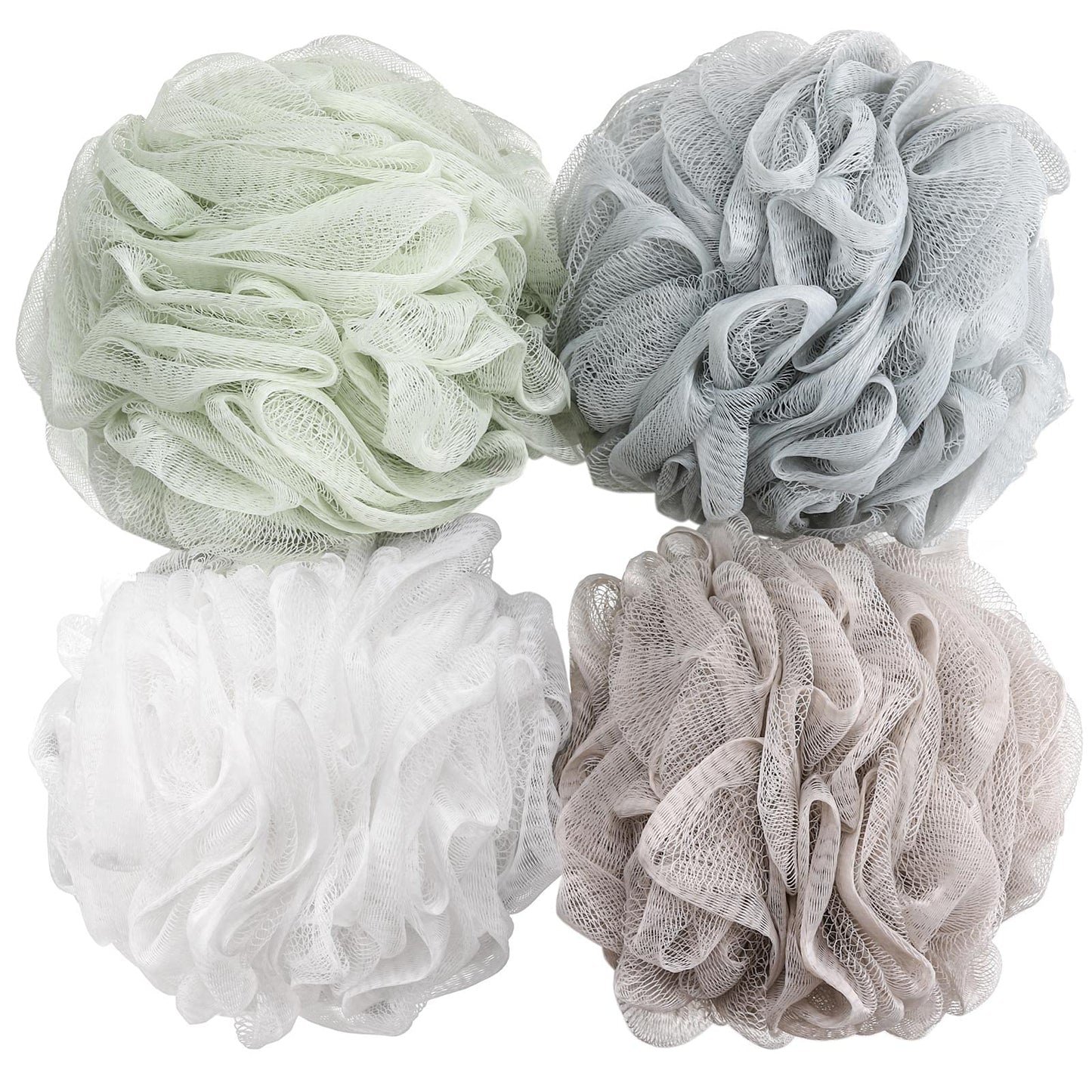 BTYMS Bath Sponge Shower Loofahs 60g Mesh Pouf Bath Scrunchies Body Wash Puff Shower Puff - Pack of 4