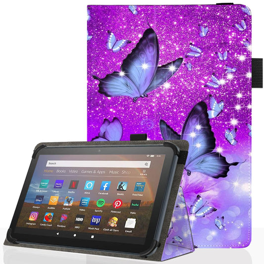 Pudiceva Universal 10 10.1 Inch Android Tablet Case,Slim Folding Stand Cover for All 9"-10.5" Touchscreen Tablet Case with Stylus Pen Holder,Butterfly 01