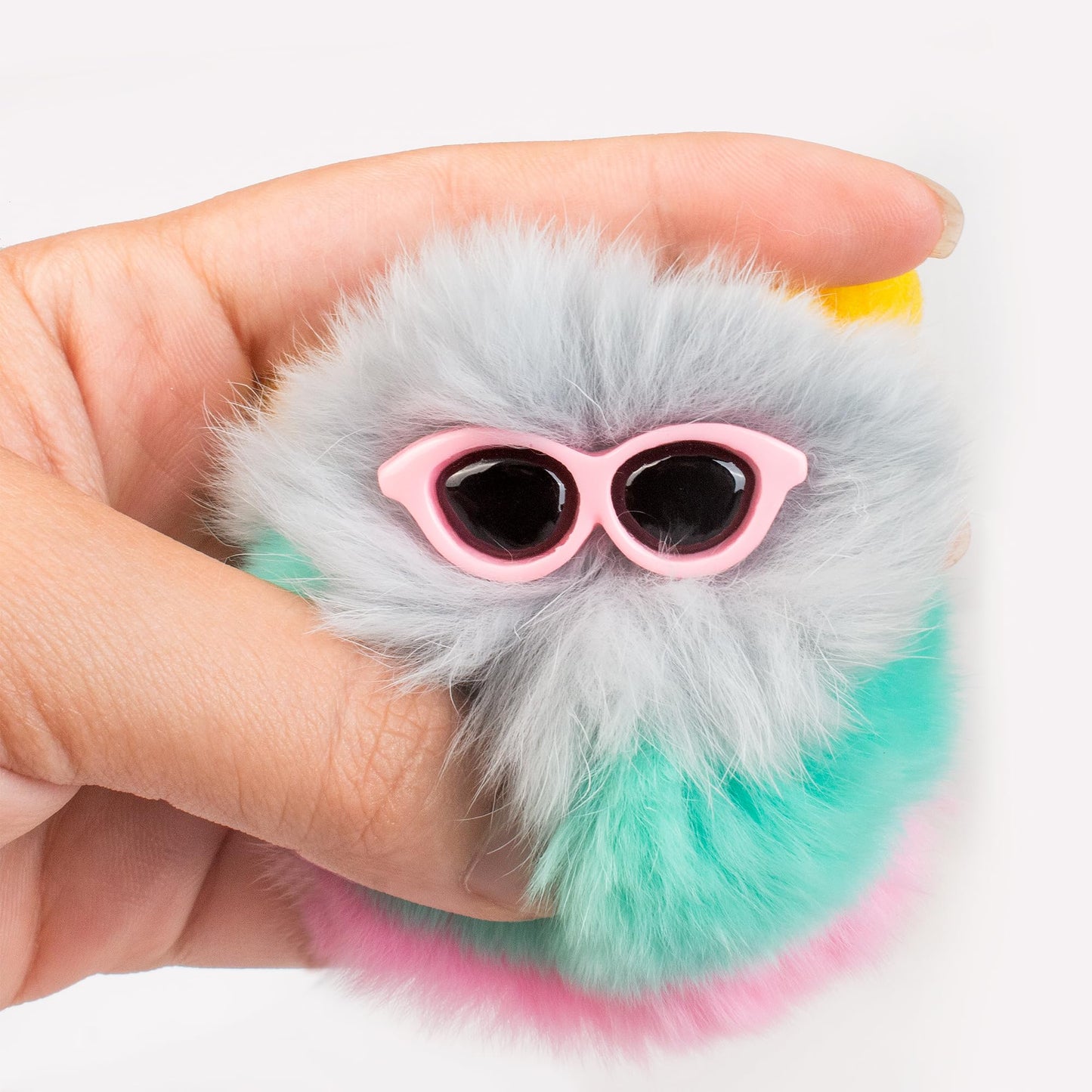 Caterpillar Worm Keychains, Pom Pom Cute Funny Plush Ring Accessories for Backpack Wristlet Car Keys Balls Decor Handbag, Charger Girly Frost Mint Llaveros Para Mochilas Charm for Girl Teen Women (D)