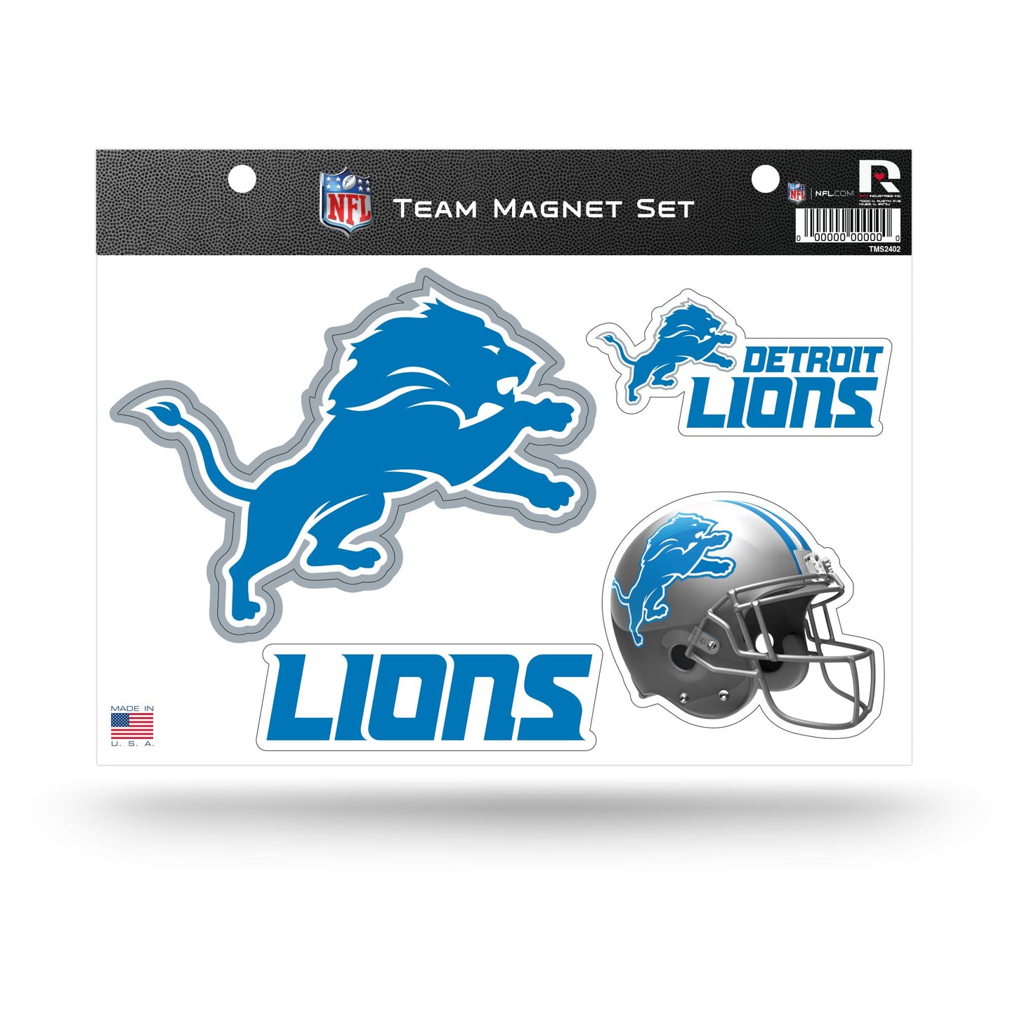 Juego de imanes troquelados del equipo Detroit Lions de la NFL de Rico Industries, 8,5 x 11 pulgadas