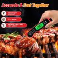 Meat Thermometer Digital, IP67 Waterproof Food Thermometer for Cooking and Baking, Instant Read Meat Thermometer with Backlight, Hold Function & Magnet for Kitchen, Beef, Grill, BBQ, Candy, Turkey