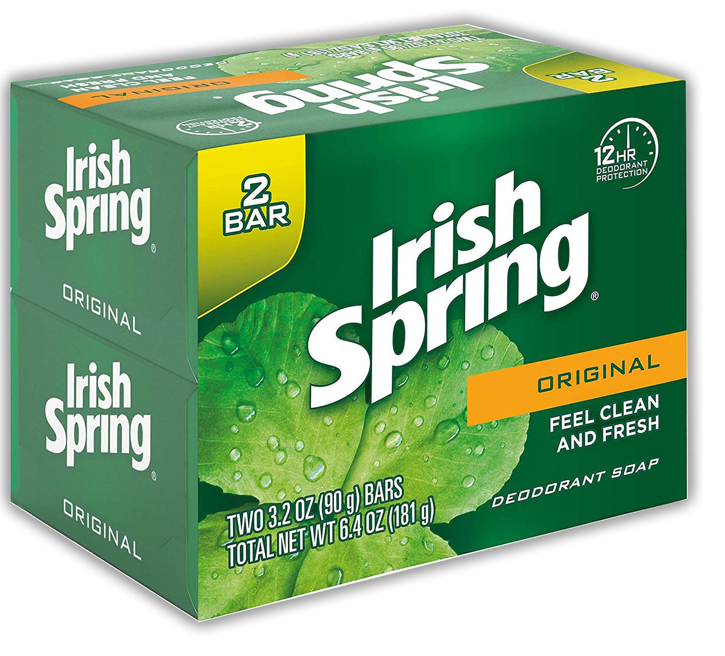 Irish Spring Original Scent Bar Soap 3.2 oz. Pack of 2