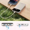 Portable Charger with Built in Cables, Portable Charger with Cords Wires Slim 10000mAh Travel Essentials Battery Pack 6 Outputs 3A Fast Charging Power Bank for iPhone Samsung Pixel LG Moto iPad