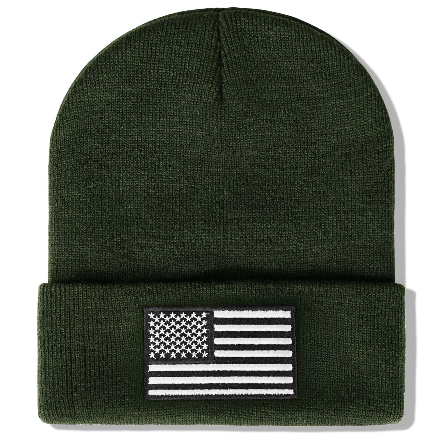 American Flag Embroidered Beanie Winter Hat for Men Women, Multi-Season Military Tactical Gear Police Army Winter Warm Hat