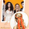 Foulard en soie Foulard en soie Grand foulard carré Foulard de costume d'Halloween Mouchoir en satin Rétro pour femme Homme (Orange, 35 pouces)