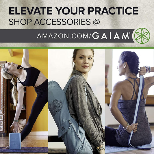 Gaiam Yoga Mat Premium Solid Color Non Slip Exercise & Fitness Mat for All Types of Yoga, Pilates & Floor Workouts, Sagebrush, 5mm