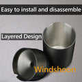 Windshoon Car Ashtray, Portable Ashtray for Car, Detachable Stainless Steel Smokeless Ash tray Windproof for car Travel, Mini Car Trash Can(Black 1-Pack)