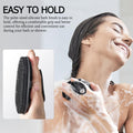 INNERNEED Food-Grade Soft Silicone Body Scrubber Shower Brush Handheld Cleansing Skin Brush, Gentle Exfoliating and Lather Well (Black)