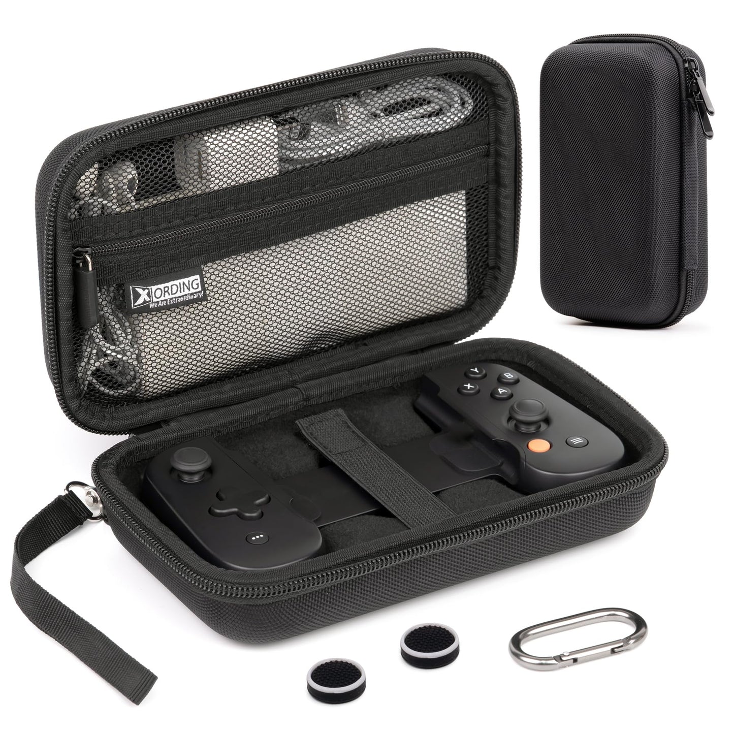 XORDING Case for Backbone One/2nd Gen, Large Nylon Hard Shell Carrying Case with Wristband, Keychain, and Mesh Pocket, Compatible with Backbone One Accessories