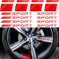 12 Pcs Wheel Rim Decal Stripes Set Sport Emblem Reflective Stickers, Auto Racing Sport Logo Decals Waterproof Wheel Stripe Car Rim Stripes for 18-21 Inch Wheels Tire Rim Safety Decoration(Red)