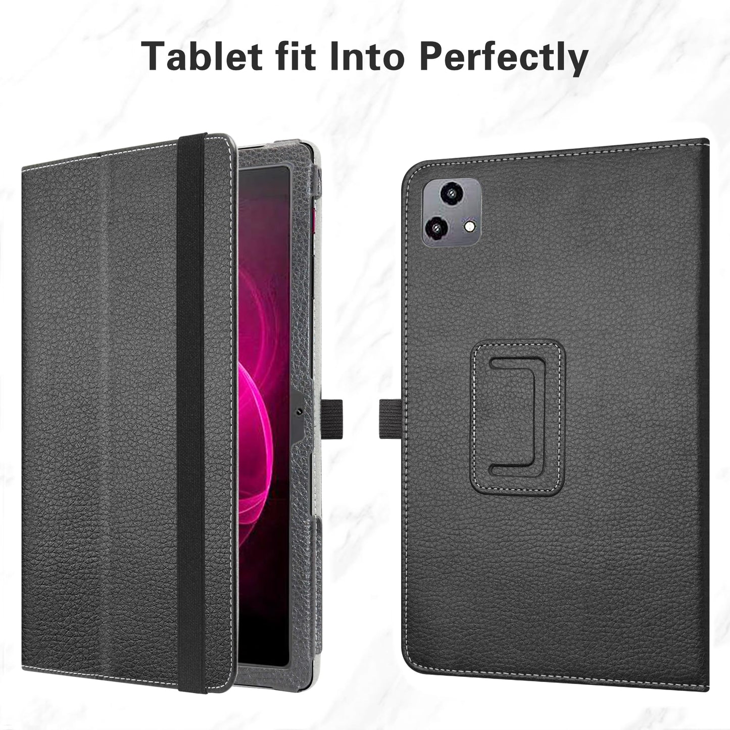 Bige for T-Mobile REVVL TAB 5G Case,PU Leather Folio 2-Folding Stand Cover for T-Mobile REVVL TAB 5G 10.36 Inch Tablet,Black