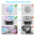 Chuya Bath Sponges Loofahs 70 Grams Large Size，4 Pack Shower Sponge Exfoliating Cleaning Bath Loofa Body Scrubber Balls for Women Men Children Washing