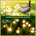 PATIOPIA Lampes solaires de jardin, 20 LED Firefly Garden Lights Solar Outdoor, Lampes solaires pour l'extérieur oscillant par le vent, Lampes solaires d'extérieur étanches pour la décoration de Noël, de cour, de patio, de chemin (lot de 2)