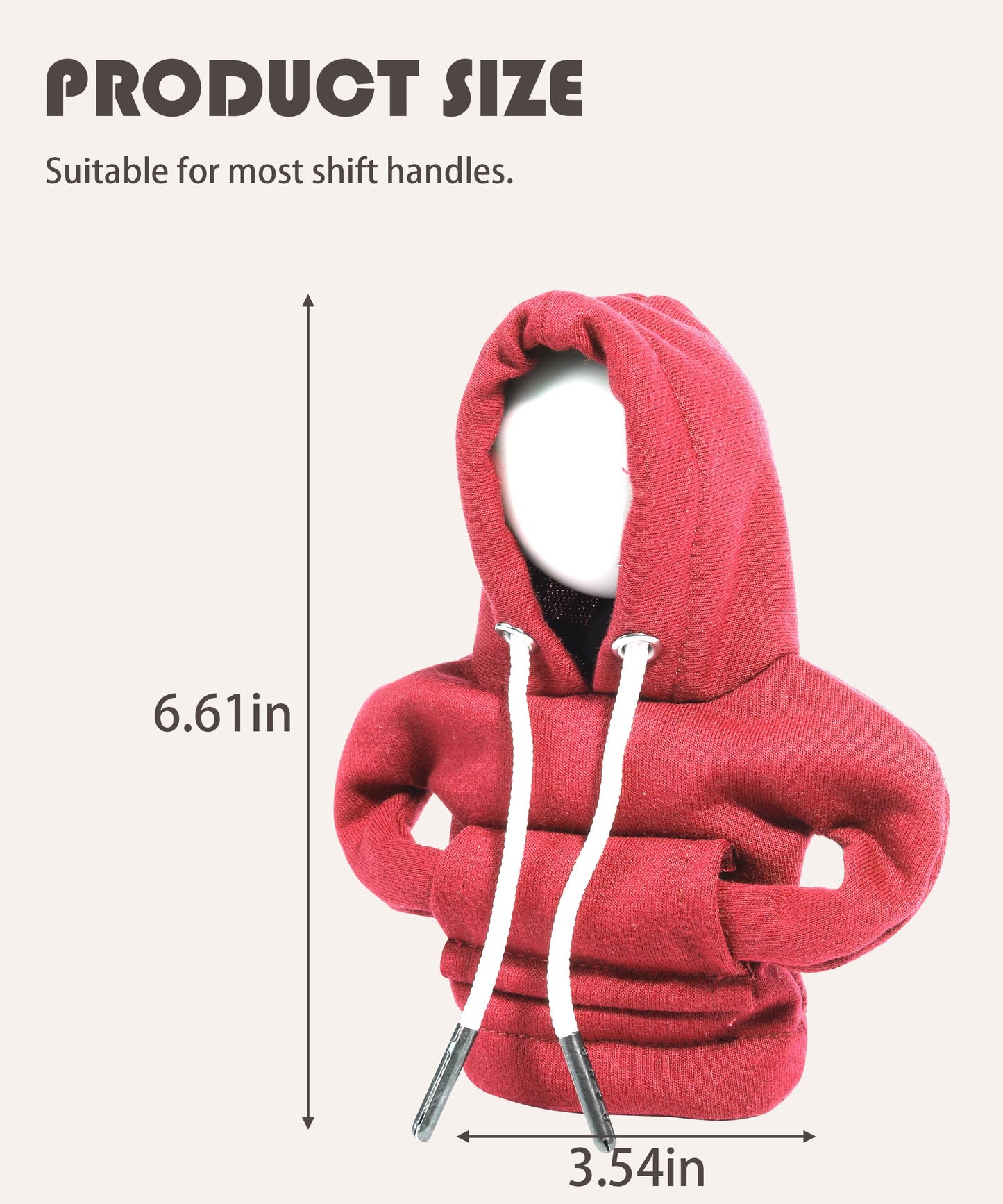 Gear Shift Hoodie,Car Decor Car Gear Shift Cover,Gear Shift Knob Cover Gear Shift Hoodie Cover, Car Shift Knob Hoodie,Fashionable Hoodie Shift Knob Protector Car Accessories for Women (Red)