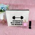 Workout Gift for Women Makeup Bag Weightlifting Fitness Gift Trainer Bodybuilding Gift Dumbbell Gift Inspirational Gift for Sister Friends Christmas Birthday Gift for Athletic Coach Cosmetic Bag