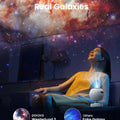 POCOCO Proyector Galaxy Star para dormitorio con discos de película óptica reemplazables, proyector de luz nocturna planetaria para el hogar con luz suave de alta definición para relajarse, estudiar y meditar, regalos para aliviar el estrés