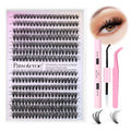 Pawotence Lash Extension Kit DIY 280pcs Lash Clusters Eyelash Extension Kit, 9-16mm 30D 40D Individual Lashes Kit with Lash Bond and Seal, Lash Tweezers for Self Use (30D&40D, 0.07D, 9-16mm, Kit)